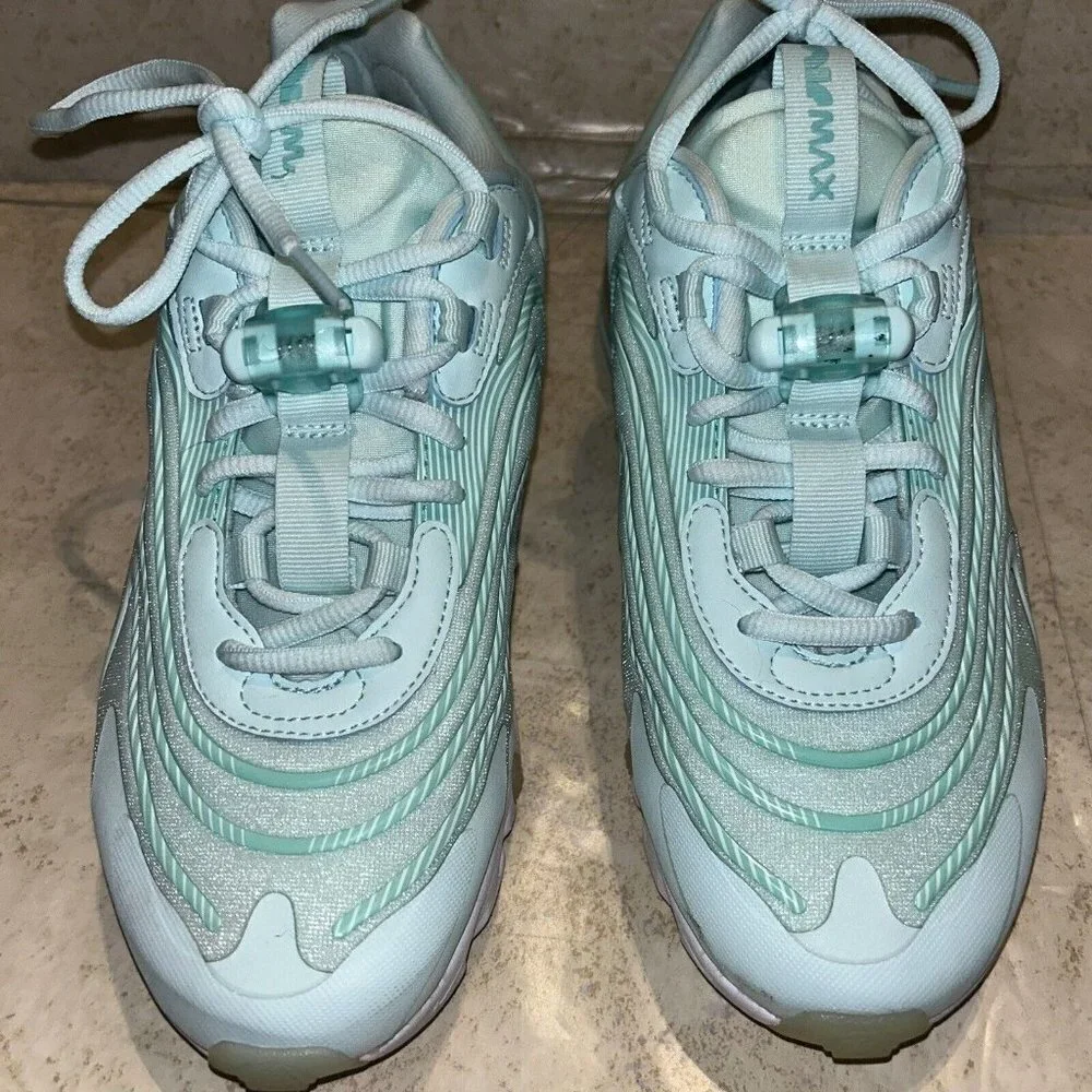 Nike Air Max 270 React ENG Teal White Athletic Lace Up Sneakers Women Size 7.5